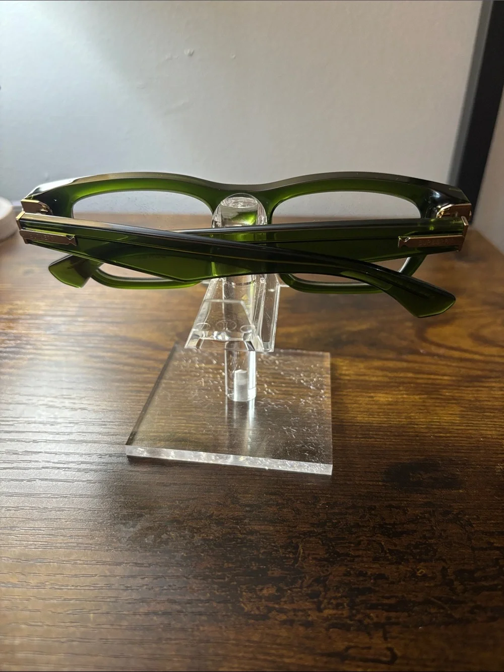 Burberry Green Rectangular Acetate Sunglasses
